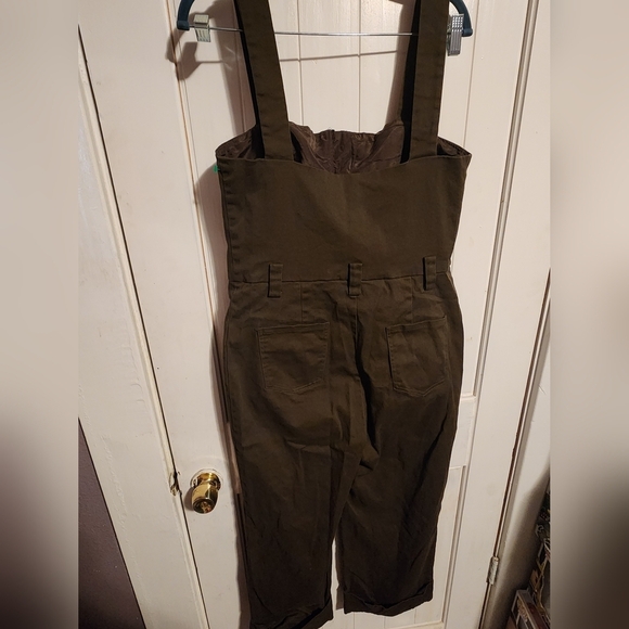 Olive green The Vintage shop jumpsuit. Size L - Picture 4 of 6